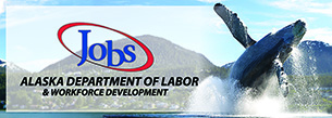 Dept Labor Logo and whale jumping